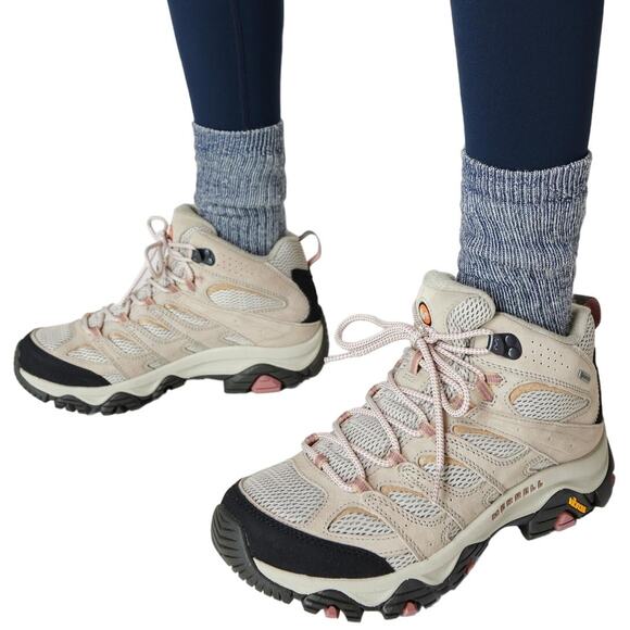 Merrell Womens Size 11M Aluminum Moab 3 Mid Waterproof Trail Hiking Boots K10-18 - Picture 1 of 9